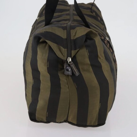 FENDI Pecan Canvas Boston Bag Black Brown - Picture 6 of 15